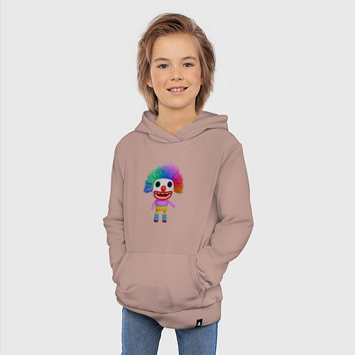 Детская толстовка-худи Cartoon clown colorful / Пыльно-розовый – фото 3