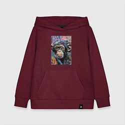 Толстовка детская хлопковая Graffiti monkey, цвет: меланж-бордовый