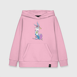 Толстовка детская хлопковая Bugs Bunny in the sneakers, цвет: светло-розовый