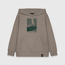 Толстовка детская хлопковая Постер спорткара, цвет: утренний латте