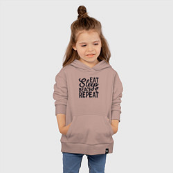 Толстовка детская хлопковая Еда сон пляж, цвет: пыльно-розовый — фото 2