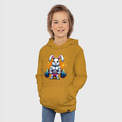 Толстовка детская хлопковая Gym bunny barbell, цвет: горчичный — фото 2