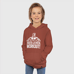Толстовка детская хлопковая Arnold - hasta la vista workout, цвет: кирпичный — фото 2