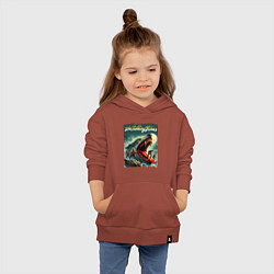 Толстовка детская хлопковая Rolling Stones - wolfs mouth, цвет: кирпичный — фото 2