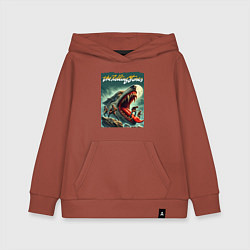 Толстовка детская хлопковая Rolling Stones - wolfs mouth, цвет: кирпичный