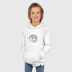 Толстовка детская хлопковая Тролл фейс недовольный мем, цвет: белый — фото 2