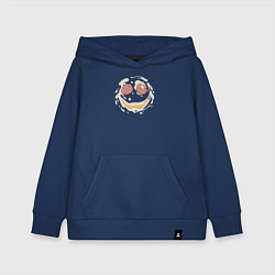 Толстовка детская хлопковая Лакомый кусочек-яичница с улыбкой, цвет: тёмно-синий