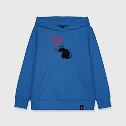 Толстовка детская хлопковая Rat heart, цвет: синий