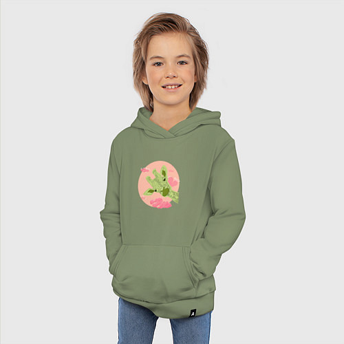 Детская толстовка-худи Жирафик и розовые облака / Авокадо – фото 3