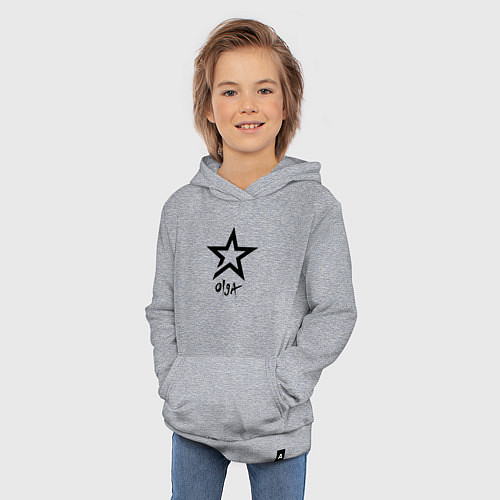 Детская толстовка-худи Olga - star / Меланж – фото 3