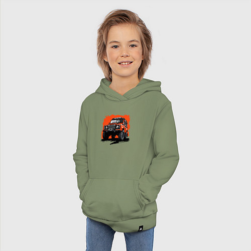 Детская толстовка-худи Jeep road / Авокадо – фото 3