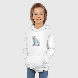 Толстовка детская хлопковая Белая северная лиса, цвет: белый — фото 2