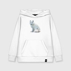 Толстовка детская хлопковая Белая северная лиса, цвет: белый