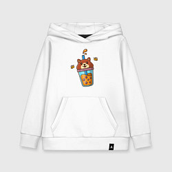 Толстовка детская хлопковая Мишка и медовый напиток, цвет: белый