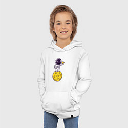 Толстовка детская хлопковая Космонавт со звездой, цвет: белый — фото 2