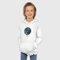 Толстовка детская хлопковая Попугай акварельный в круге, цвет: белый — фото 2