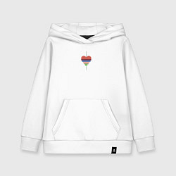 Толстовка детская хлопковая Весеннее полосатое сердце, цвет: белый