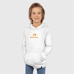 Толстовка детская хлопковая Баскетбольный мяч в корзине, цвет: белый — фото 2