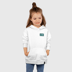 Толстовка детская хлопковая Номер 230 - Игра в кальмара, цвет: белый — фото 2