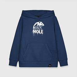 Толстовка детская хлопковая Крот с надписью, цвет: тёмно-синий
