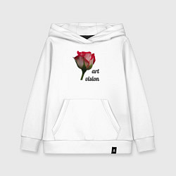 Толстовка детская хлопковая Art vision роза в стиле low poly, цвет: белый