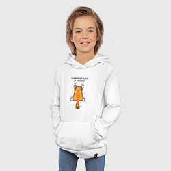 Толстовка детская хлопковая Кот ждёт выходных, цвет: белый — фото 2