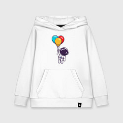Толстовка детская хлопковая Полёт на шариках, цвет: белый