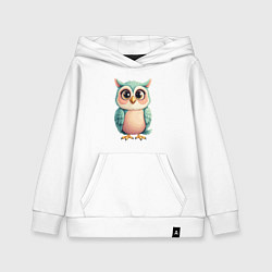 Толстовка детская хлопковая Милый совенок, цвет: белый