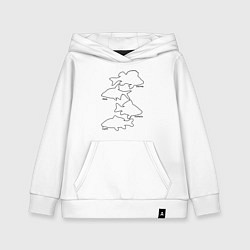 Толстовка детская хлопковая Контуры рыб, цвет: белый