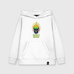 Толстовка детская хлопковая Beast mode, цвет: белый