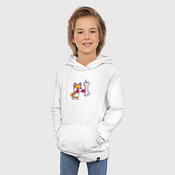 Толстовка детская хлопковая Пёсик боксёр, цвет: белый — фото 2