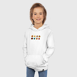 Толстовка детская хлопковая Разноцветные тыквы Джека на Хэллоуин, цвет: белый — фото 2