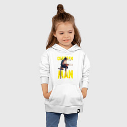 Толстовка детская хлопковая Человек бензопила на кресте, цвет: белый — фото 2