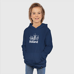 Толстовка детская хлопковая Голландские просторы, цвет: тёмно-синий — фото 2