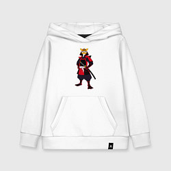 Толстовка детская хлопковая Утка-самурай с катаной, цвет: белый