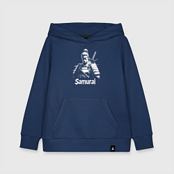 Толстовка детская хлопковая Белый самурай, цвет: тёмно-синий