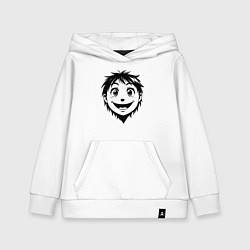 Толстовка детская хлопковая Улыбчивый аниме-мальчик, цвет: белый