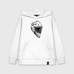 Толстовка детская хлопковая Черная вратарская маска, цвет: белый
