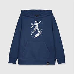 Толстовка детская хлопковая Аниме удар в футболе, цвет: тёмно-синий