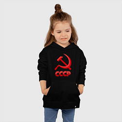 Толстовка детская хлопковая СССР Логотип, цвет: черный — фото 2