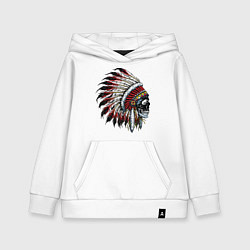 Толстовка детская хлопковая Индеец, цвет: белый