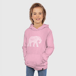 Толстовка детская хлопковая Расписной слон, цвет: светло-розовый — фото 2