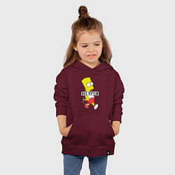 Толстовка детская хлопковая Барт Симпсон: Все путем, цвет: меланж-бордовый — фото 2