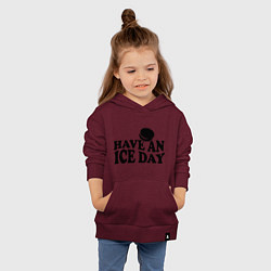 Толстовка детская хлопковая Have an ice day, цвет: меланж-бордовый — фото 2