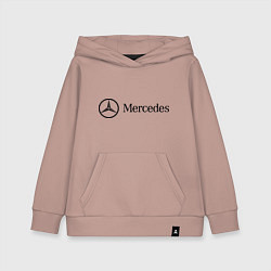 Толстовка детская хлопковая Mercedes Logo, цвет: пыльно-розовый