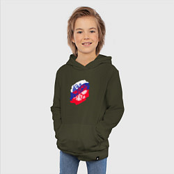 Толстовка детская хлопковая Россия, цвет: хаки — фото 2