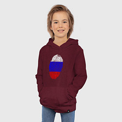 Толстовка детская хлопковая Отпечаток России, цвет: меланж-бордовый — фото 2