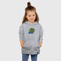 Толстовка детская хлопковая Sad frog, цвет: меланж — фото 2