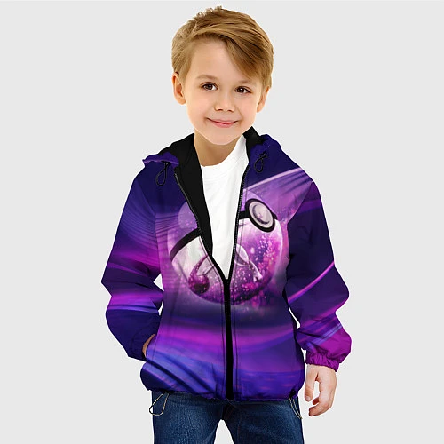 Детская куртка Pokeball: Violet / 3D-Черный – фото 4