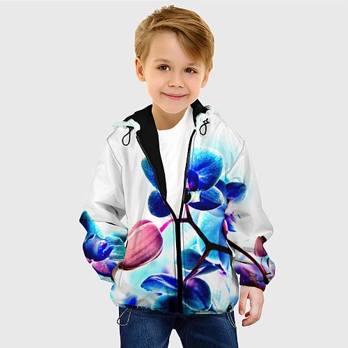 Детская куртка Фиолетовая орхидея / 3D-Черный – фото 4